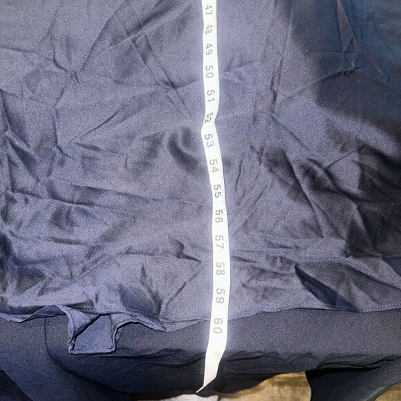 La Femme Womens Off the Shoulder Ruched Satin Trumpet Gown 12 Navy. NWOT. 16 - Picture 9 of 11